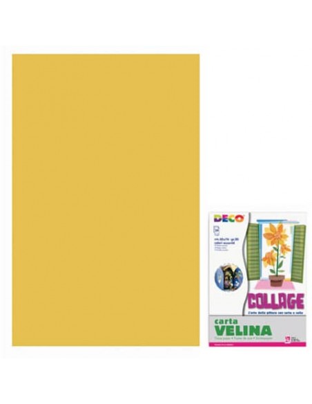 Carta velina 50x76 cm - busta 24 fogli - 20 g/m² Deco oro 05322