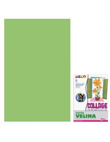 Carta velina 50x76 cm - busta 24 fogli - 20 g/m² Deco verde chiaro 05318