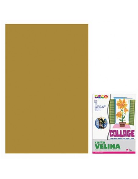 Carta velina 50x76 cm - busta 24 fogli - 20 g/m² Deco marrone 05320