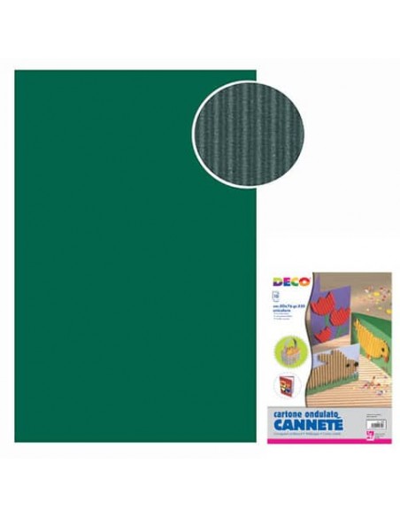Cannetè - 50x70 cm - busta 10 fogli - 230 g/m² Deco verde scuro 2206/3
