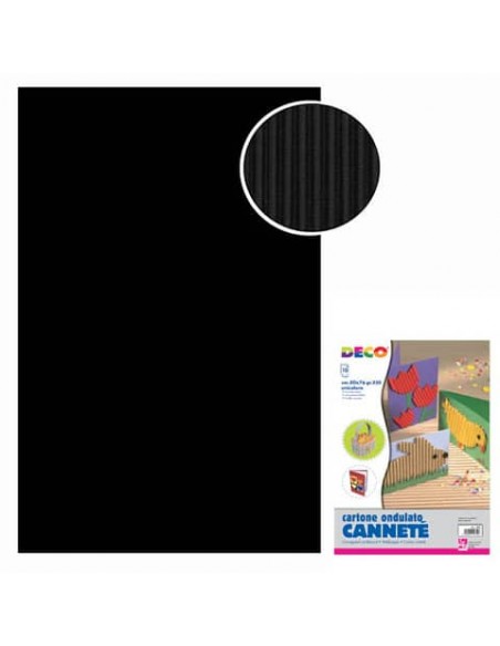 Cannetè - 50x70 cm - busta 10 fogli - 230 g/m² Deco nero 2206/7