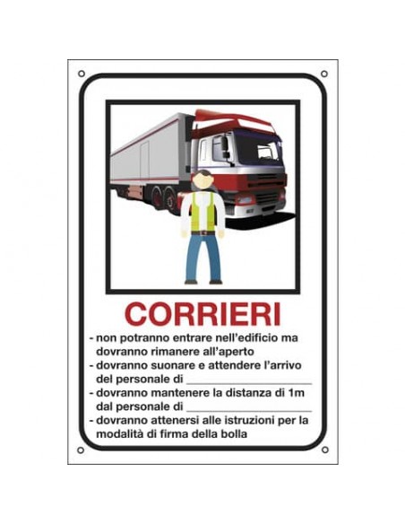 Cartello informativo 20x30 cm Cartelli Segnalatori ''Corrieri