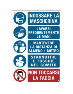 Cartello informativo 20x30 cm Cartelli Segnalatori ''Prescrizioni per i lavoratori per prevenire il contagio'' -