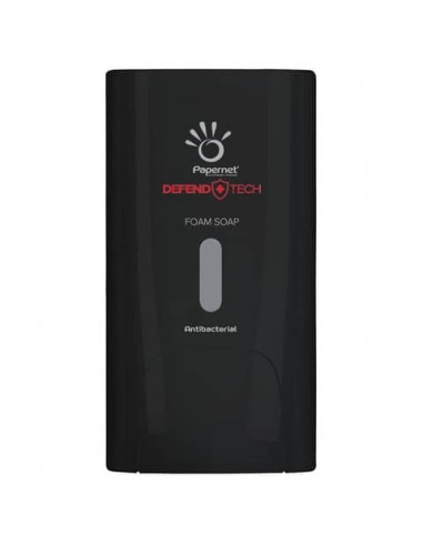 Dispenser antibatterico per sapone in schiuma Papernet Defend Tech nero 22 x 11