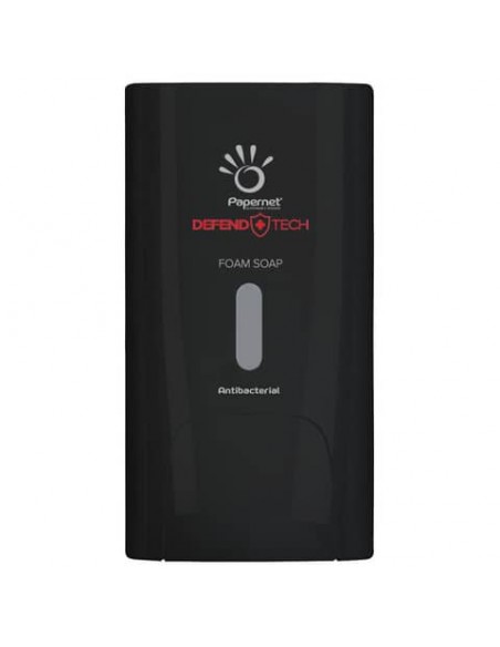 Dispenser antibatterico per sapone in schiuma Papernet Defend Tech nero 22 x 11