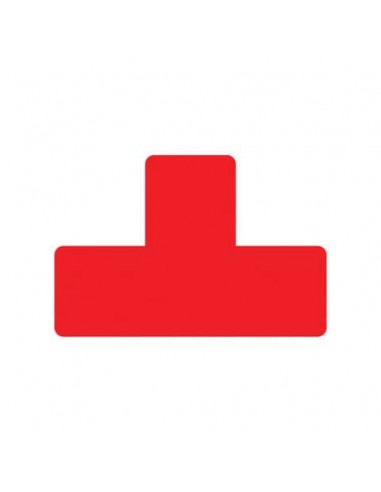 Sticker per pavimenti a T - 15x5 cm - Tarifold rosso conf. 10 pz - B197303