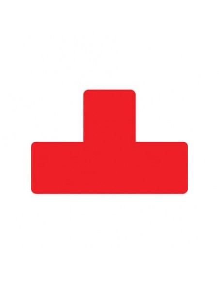 Sticker per pavimenti a T - 15x5 cm - Tarifold rosso conf. 10 pz - B197303