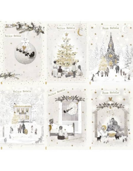 Biglietti augurali Natalizi ''Buon/Felice Natale'' 12x18 cm - conf.6 pezzi Biembi B4P232C61