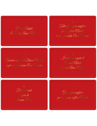 Biglietti Natalizi in vassoio - 9x14 cm conf. 6 pezzi Biembi rosso BBE202C68