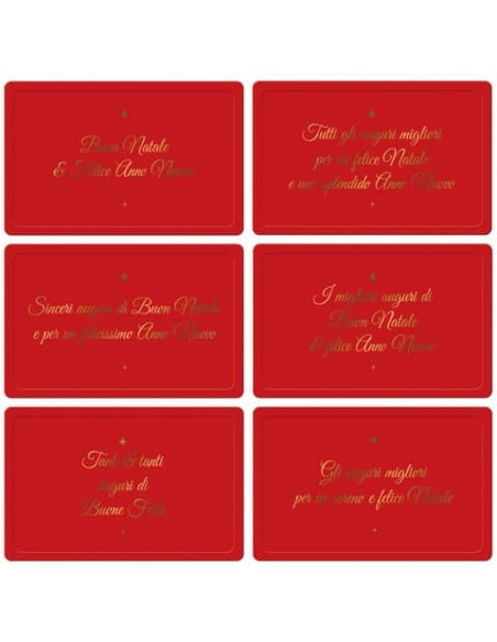 Biglietti Natalizi in vassoio - 9x14 cm conf. 6 pezzi Biembi rosso BBE202C68