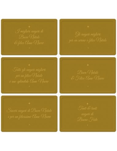 Biglietti Natalizi in vassoio - 9x14 cm conf. 6 pezzi Biembi oro BBE202C75