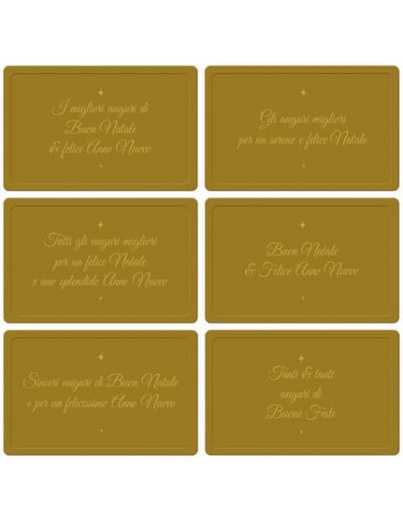 Biglietti Natalizi in vassoio - 9x14 cm conf. 6 pezzi Biembi oro BBE202C75