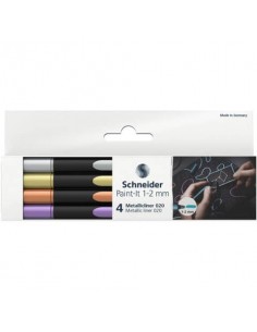 Astuccio pennarelli Metallic Liner - Schneider assortiti conf. 4 pezzi  P700295