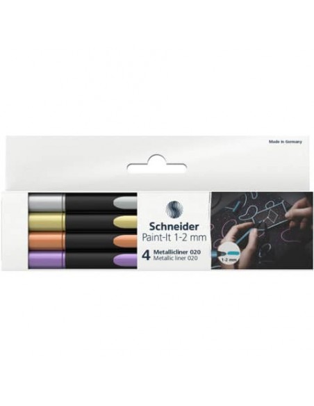 Astuccio pennarelli Metallic Liner - Schneider assortiti conf. 4 pezzi  P700295
