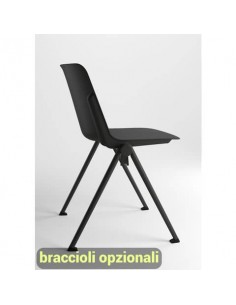 Sedia visitatore in PPL 4 gambe Plus Unisit nero PLVP/NE