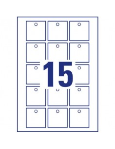 Cartellini quadrati micro-perforati Avery in cartoncino da 220 g in conf. 150 pz 50x50 mm - T2003-10