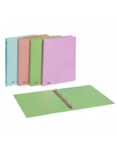 Raccoglitori 4 anelli Favorit Pastel 22x30 cm colori assortiti conf. 20 diametro 15 mm - 400115584