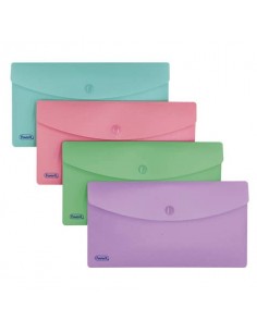 Buste con bottone formato DL Favorit Pastel colori assortiti in conf. da 5 400151719