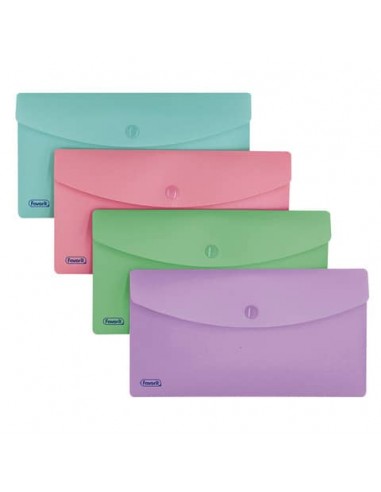 Buste con bottone formato DL Favorit Pastel colori assortiti in conf. da 5 400151719