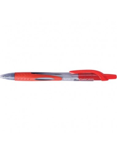 Penna a sfera a scatto Faber Castell Super 1 mm rosso - 143821