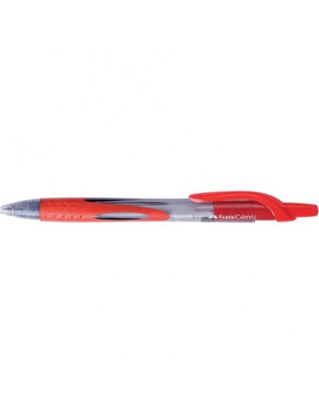 Penna a sfera a scatto Faber Castell Super 1 mm rosso - 143821