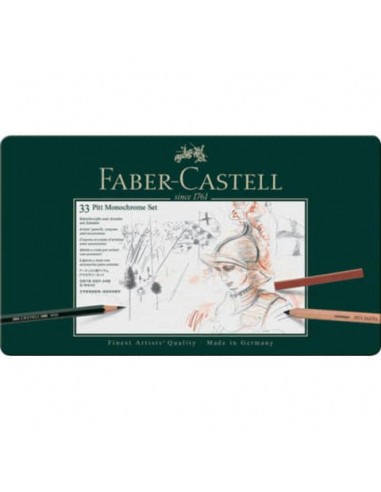 Set metallo Faber Castell Monochrome belle arti large conf. 33 elementi - 112977