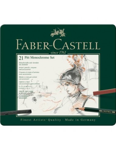 Set metallo Faber Castell Monochrome belle arti medium conf. 21 elementi - 112976