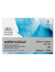 Blocco collato di carta per acquerello Winsor&Newton formato 10x15 cm 300 g - 15 fogli - 6667009
