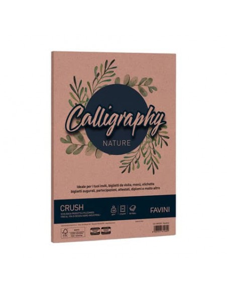 Carta pergamena Favini Calligraphy Crush 120 g/m² A4 conf. da 50 fogli fantasia mandorla - A69C534