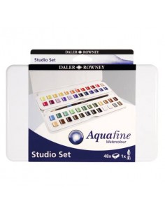 Acquerelli Daler Rowney Aquafine Studio Set - 48 mezzi godet + pennello - D131900201