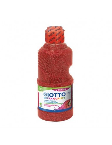 Tempera pronta Giotto glitter in flacone 250 ml rosso glitterato - F53120600