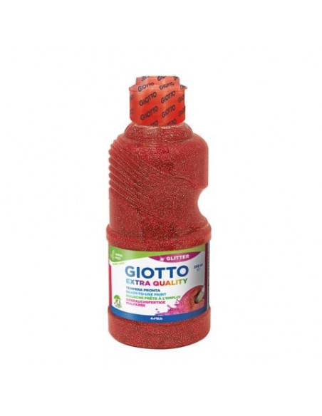 Tempera pronta Giotto glitter in flacone 250 ml rosso glitterato - F53120600