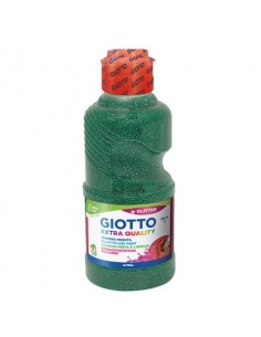 Tempera pronta Giotto glitter in flacone 250 ml verde glitterato - F53120500