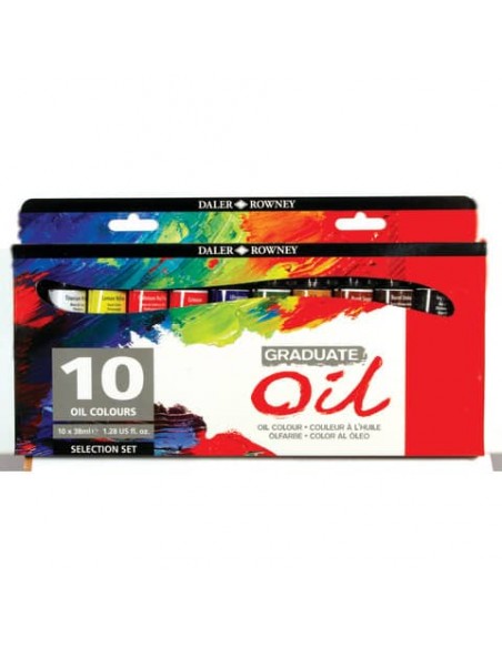 Colori a olio Daler Rowney Graduate Oil in tubetto 38 ml - 10 colori assortiti - D117900100