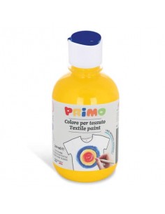 Colore acrilico per tessuto Primo in bottiglia PET con tappo dosatore 300 ml - 201 giallo primario - 411TX300201