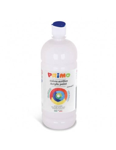 Colore acrilico Primo in bottiglia con tappo dosatore 1000 ml - 100 bianco 404TA1000100