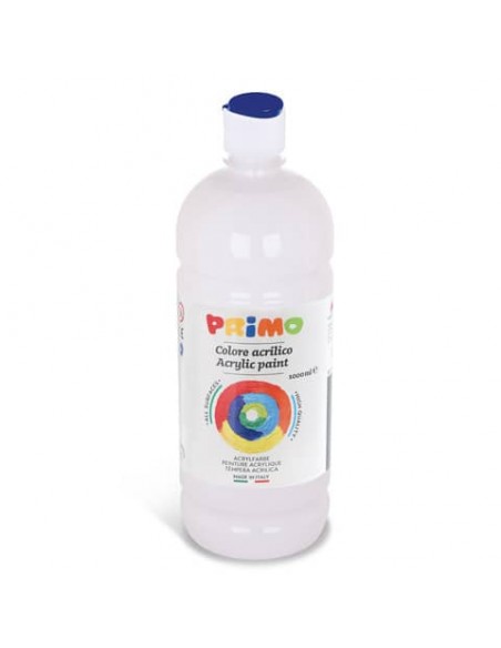 Colore acrilico Primo in bottiglia con tappo dosatore 1000 ml - 100 bianco 404TA1000100