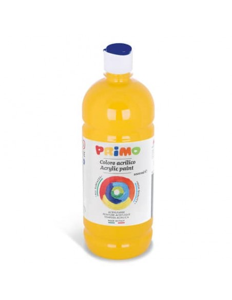 Colore acrilico Primo in bottiglia con tappo dosatore 1000 ml - 201 giallo 404TA1000201