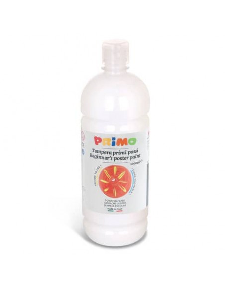 Tempera brillante in bottiglia in PET Primo Primi Passi 1000 ml bianco 204BR1000100