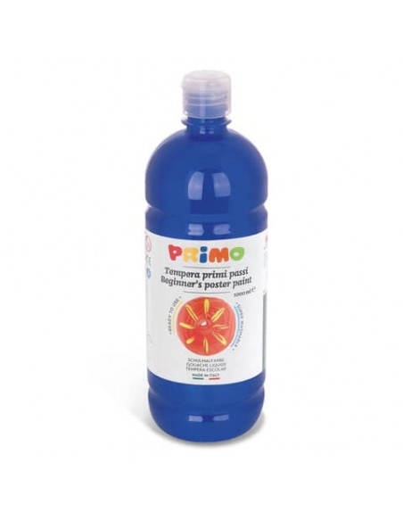 Tempera brillante in bottiglia in PET Primo Primi Passi 1000 ml blu oltremare 204BR1000500