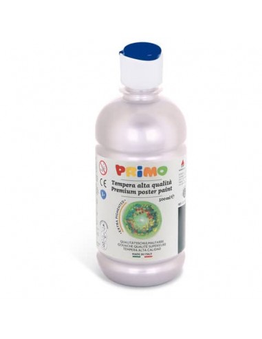 Tempera brillante in bottiglia in PET Primo Primi Passi 500 ml argento 201TL500910