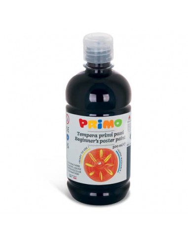Tempera brillante in bottiglia in PET Primo Primi Passi 500 ml nero 202BR500800