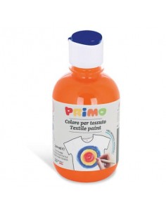 Colore per tessuto in bottiglia Primo con tappo dosatore 300 ml - 250 arancio - 411TX300250