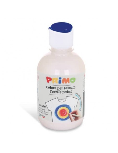 Colore per tessuto in bottiglia Primo con tappo dosatore 300 ml - 100 bianco - 411TX300100
