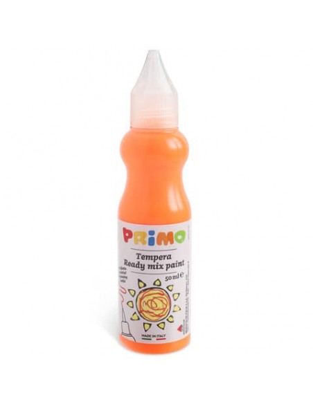 Tempera brillante Primo in bottiglia con becuccio 50 ml arancio fluo 2001BRF50250