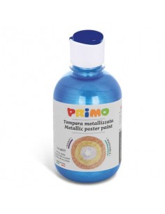 Tempera pronta metallizzata Primo con tappo misuratore 300 ml blu oltremare 233TM300500