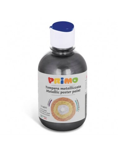 Tempera pronta metallizzata Primo con tappo misuratore 300 ml nero 233TM300800
