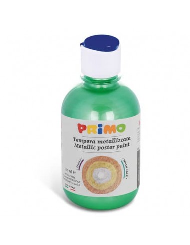 Tempera pronta metallizzata Primo con tappo misuratore 300 ml verde 233TM300610