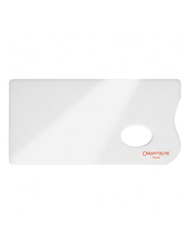 Tavolozza rettangolare in plexiglass bianco Carand'Ache Aquarelle - 26x13 cm - 117103