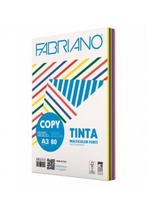 Carta Fabriano Copy Tinta Colorcart 5 colori forti 100 ff - formato A3 - 160 g - 62416042